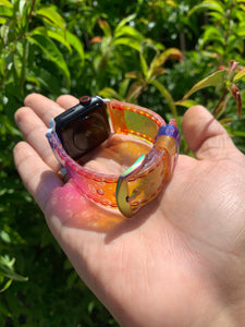 Custom rainbow clear apple watch band