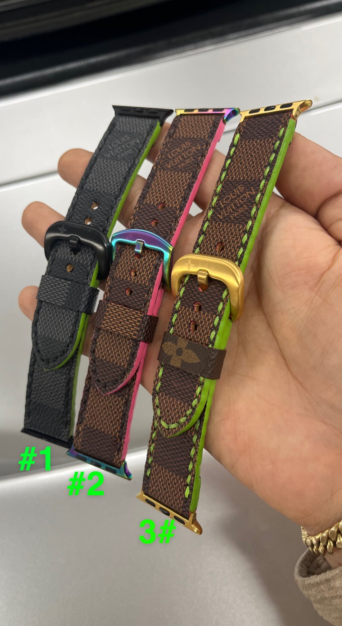 Upcycled LV Apple Watch Bands - Black Multicolor Monogram *Final Sale*